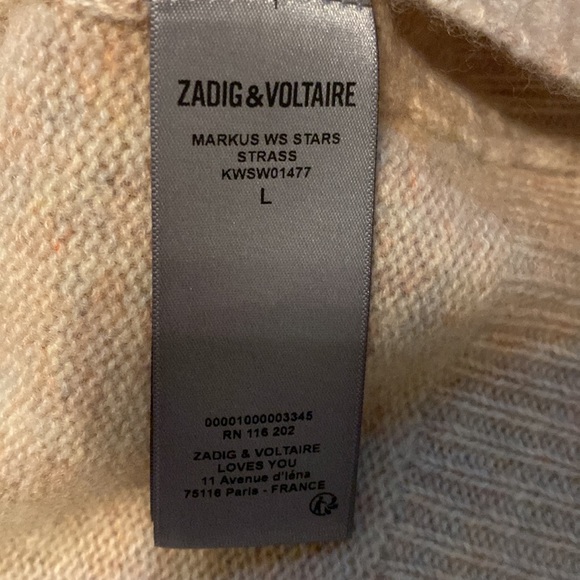 NWT zadig and Voltaire Markus pink sweater sz L - Picture 5 of 8